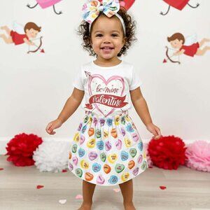 Girl's Handmade Conversation Hearts Valentine's Day Outfits